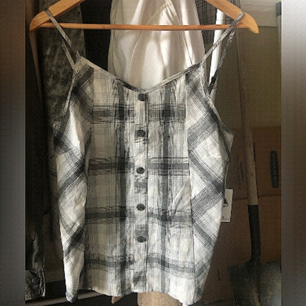 🇪🇸 Spain thrift! DODO NWT cotton checked spaghetti strap top